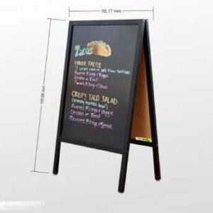 Freistehendes Schild mit Speisekarte für den Bürgersteig (faltbar)