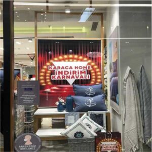 Schaufensterwerbung, Verkleidung, Dekoration