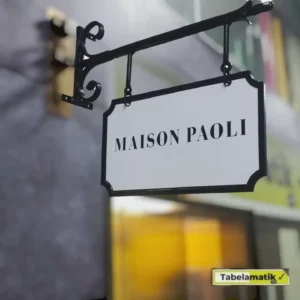 Метална табела от ковано желязо (висяща двустранна табела)