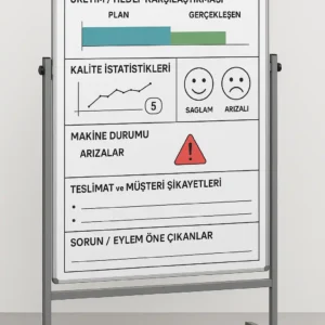 Asakai-tavle med hjul – magnetisk whiteboard, produktionssporing og daglig mødetavle