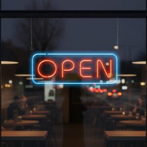 Åbent neonskilt - "ÅBEN" LED-oplyst butiksskilt