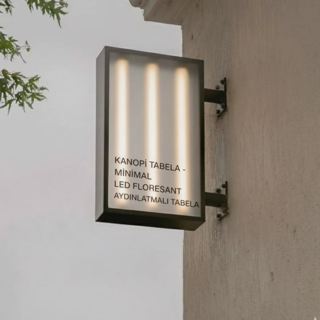 Minimalista LED-es fluoreszkáló megvilágított ponyvatábla - Esztétikus és funkcionális megoldás modern vállalkozások számára