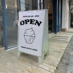 Portable Illuminated Sidewalk Sign - Battery-Powered, Portable and Rechargeable Advertising Panel