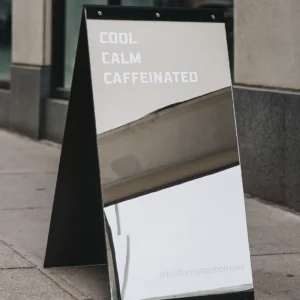 Mirrored Pavement Sign