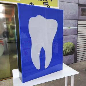 Swinging Light Blue Tooth Sign (double-sided)