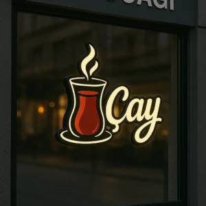 Letreiro luminoso de LED decorativo para casas de chá, cafés e restaurantes.