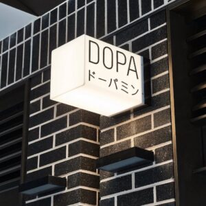 Illuminated plexiglass box sign