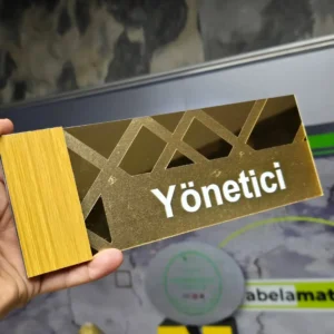 Gold and Wooden Door Nameplate | Custom Design