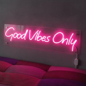 Good Vibes Only Neon LED Sign – Modern Illuminated Design for Home and Office Decor