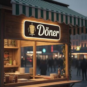 Illuminated Rotating Sign - Plexiglass Front & Side, Foil Printing, Outdoor LED Module (4 Size Options)