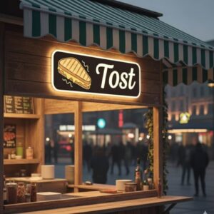 Illuminated Toast Sign - Plexiglass Front & Side, Foil Printing, Outdoor LED Module (4 Size Options)