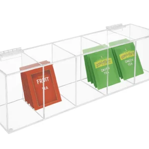 Şeffaf Akrilik Çay Kutusu – 4 Gözlü