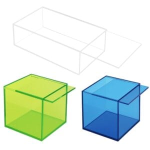 Sürgülü kapaklı özel akrilik kutu