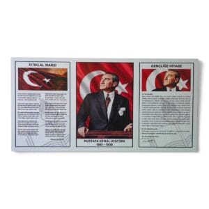 Okul ve Ofis İçin 3'lü Atatürk Köşesi Seti (İstiklal Marşı & Gençliğe Hitabe)